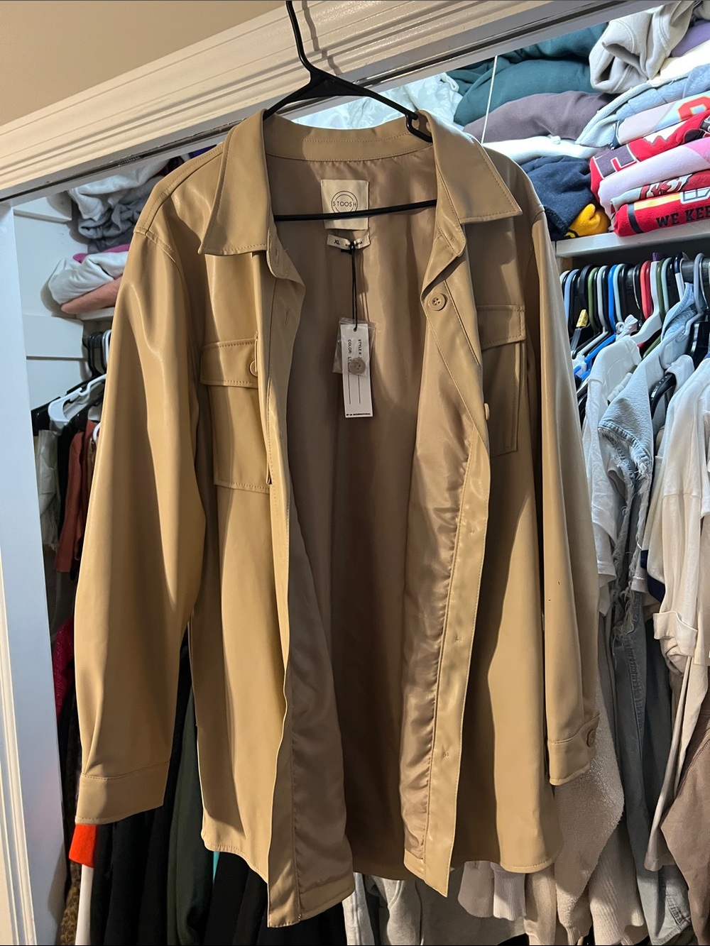 Stoosh Lightweight Tan Shirt Jacket
